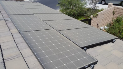 Dusty Solar Panels before cleaning in San Juan Capistrano