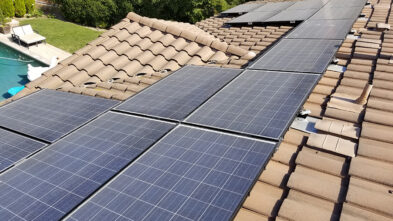 Solar Panels covered with dust on the roof in Mission Viejo